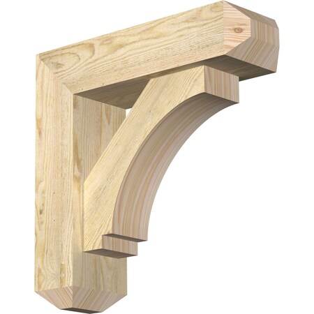Ekena Millwork Imperial Craftsman Rough Sawn Bracket w/ Offset Brace, Douglas Fir, 6"W x 20"D x 20"H BKT0604X20X20IMP04RDF
